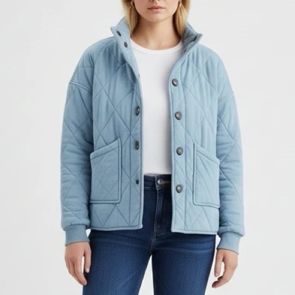Alya Light Blue Quilted Jacket